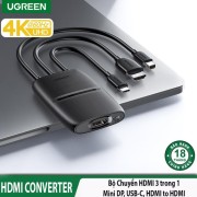 Bộ chuyển Type C, Mini Displayport, HDMI sang HDMI 4K@60Hz Ugreen 20484